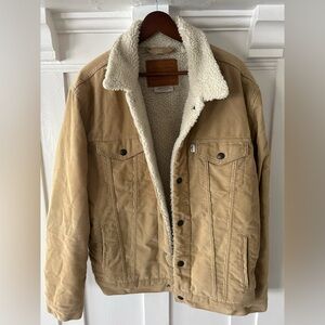 Levi's Men's Beige Sherpa-Lined Jacket